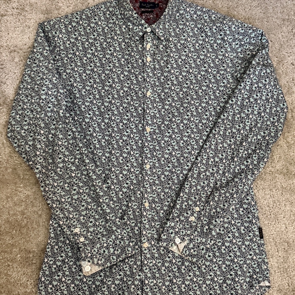 Paul Smith Jeans Slim Fit Floral Button-Down Shirt (Size S)